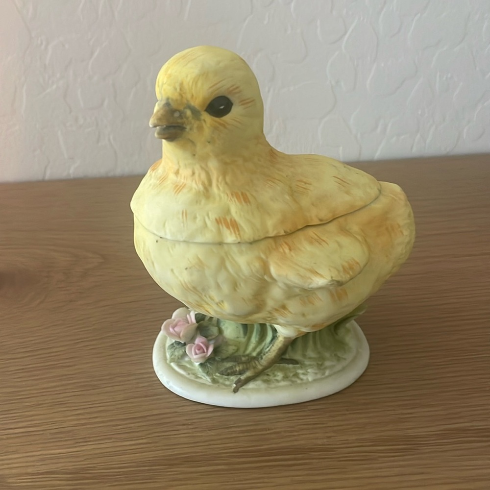 Vintage Lefton Baby Chick Candy Dish w/ Lid